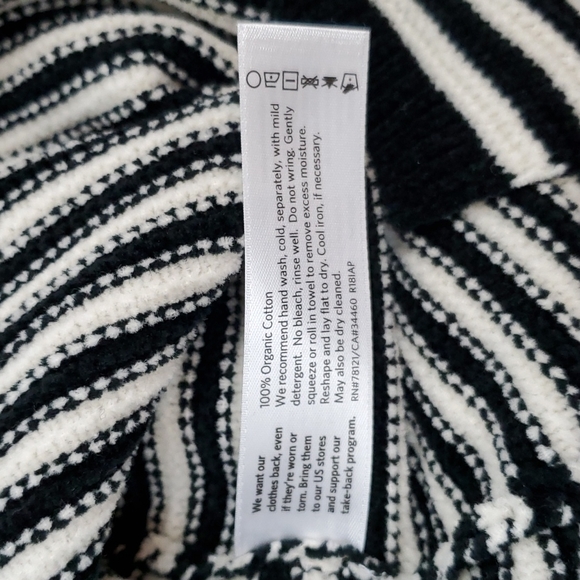 Eileen Fisher Organic Cotton Striped Sweater Women’s M Soft Knit - Picture 5 of 6